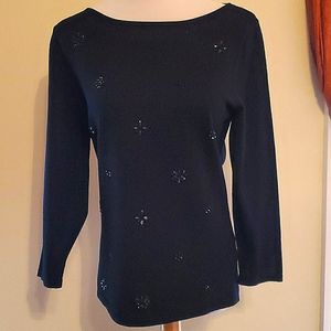 Sweater with jewel appliques